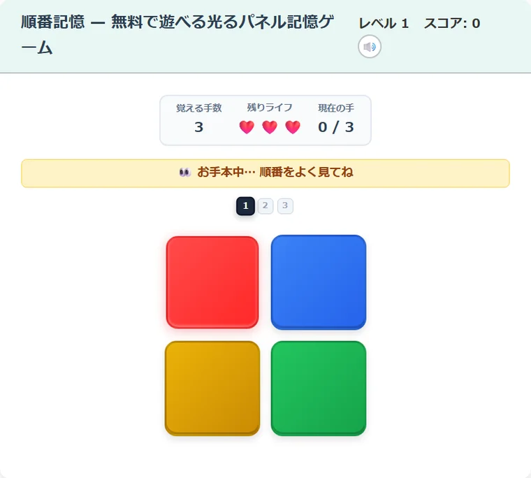 順番記憶